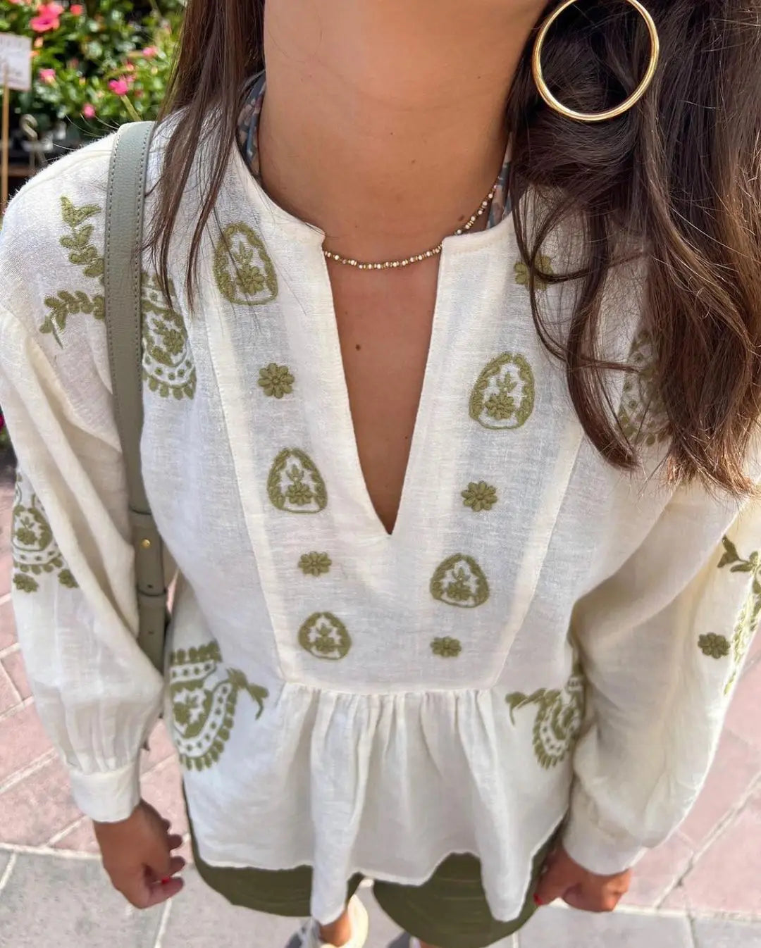 Katoenen Boho-blouse