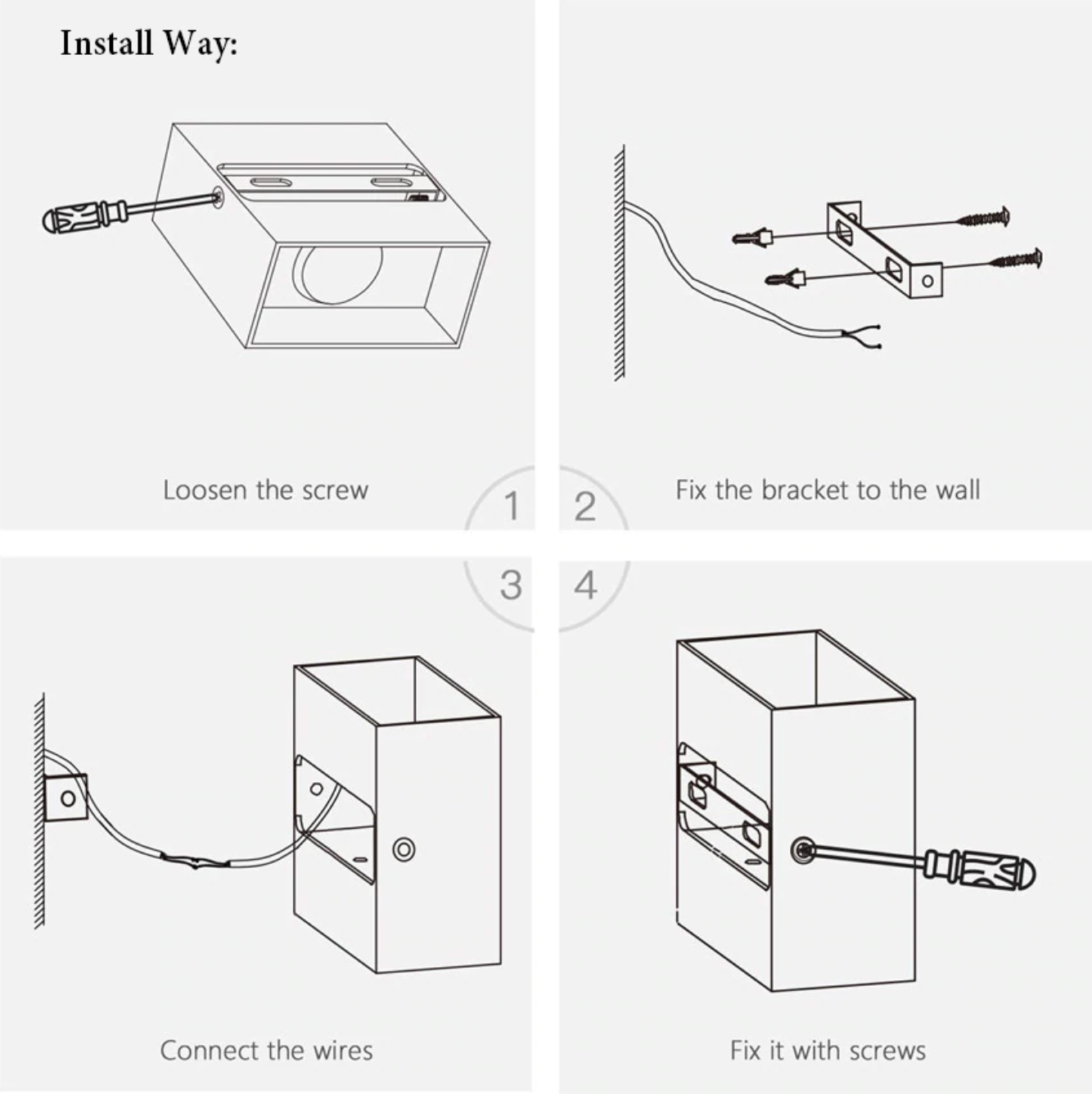 Metallkub LED-vägglampa