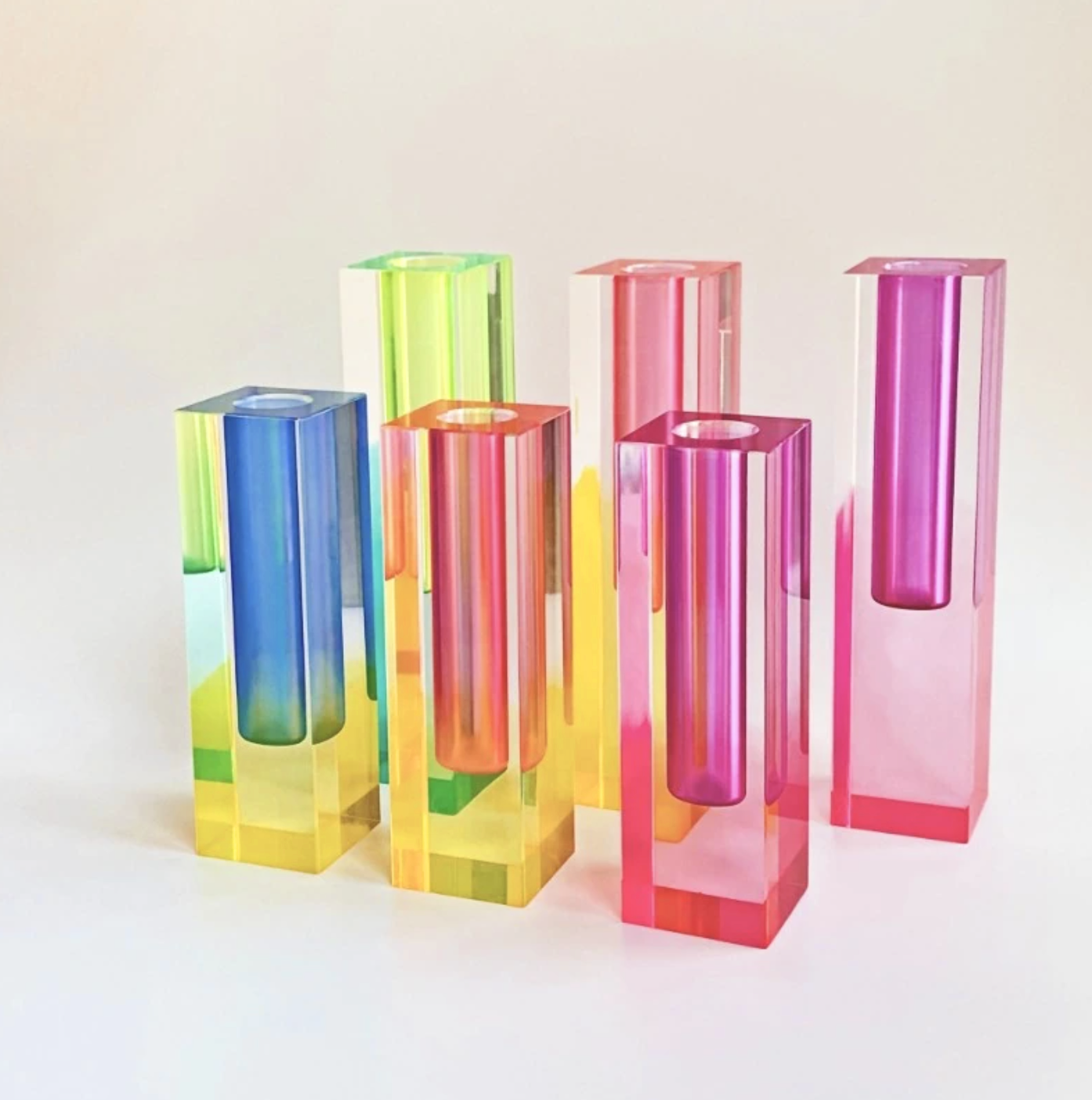 Modern Prism Acrylic Vase & Desktop Organizer