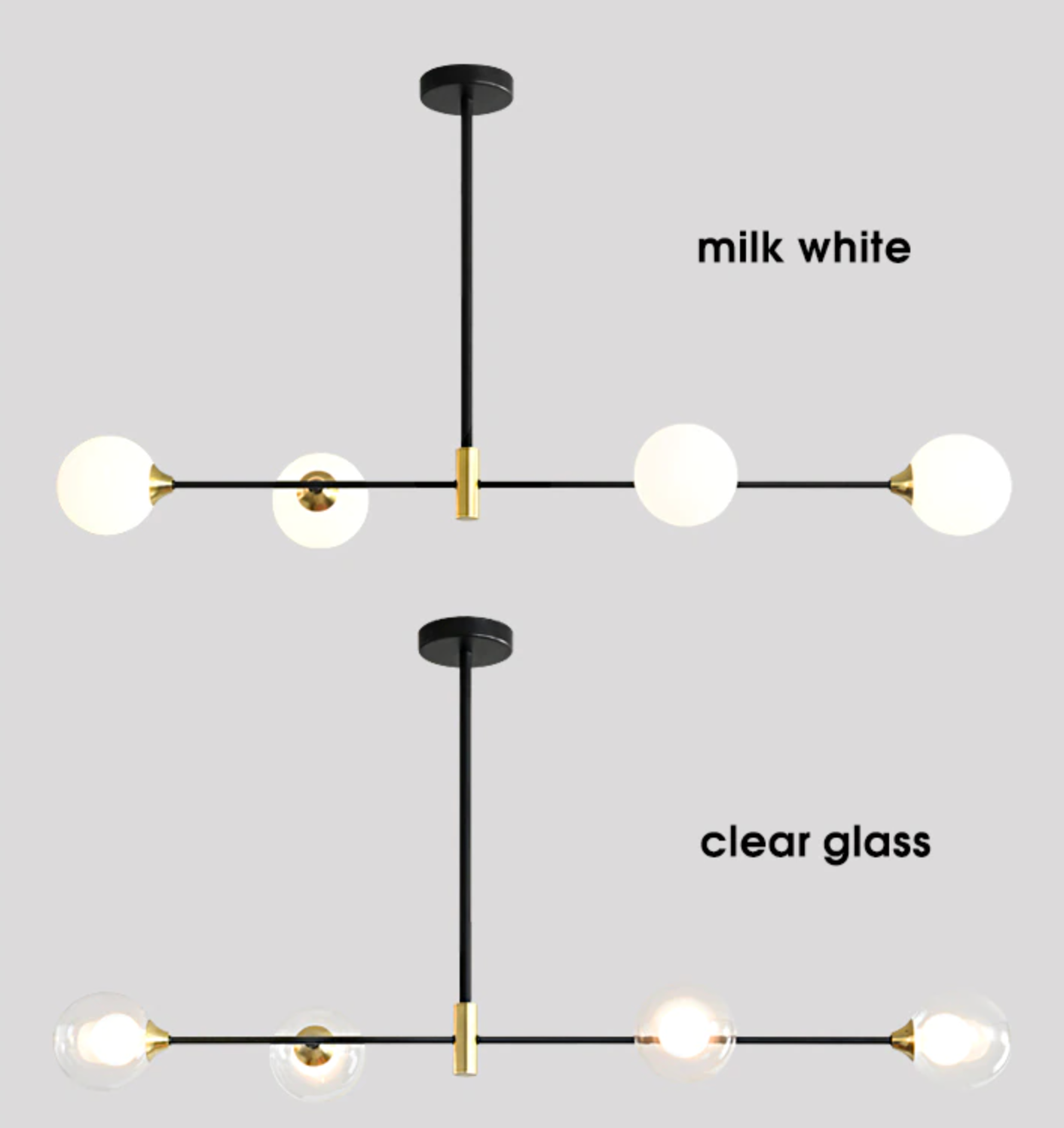 Kara - Luminária de Teto com Abajur de Vidro Nórdico