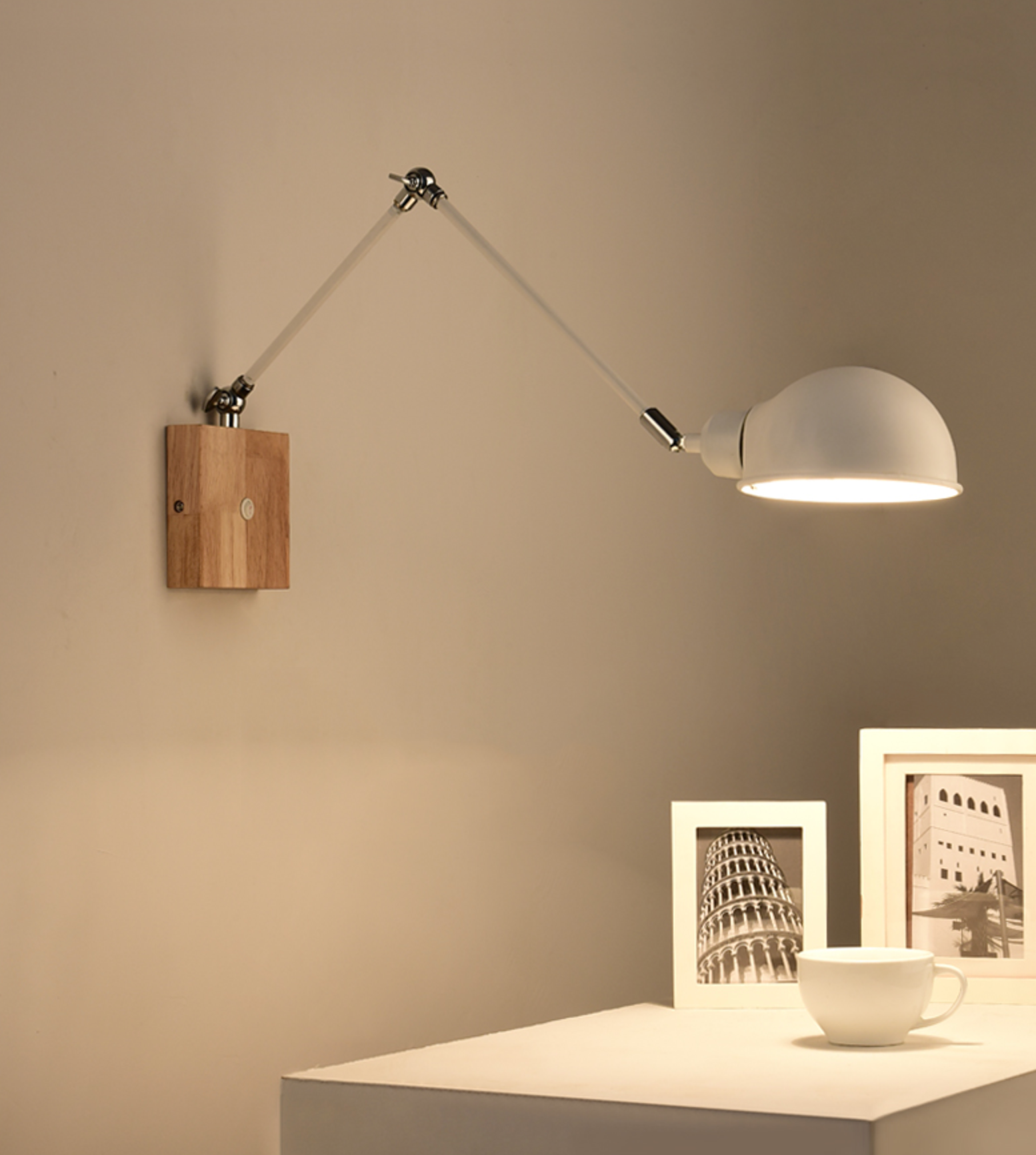 BTM Jeena -  Adjustable wooden Wall Lamps