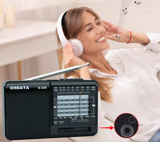 NovaTune D-328 Przenośne Radio Bluetooth 12-Pasmowe z Odtwarzaczem MP3 i Slotem na Kartę TF