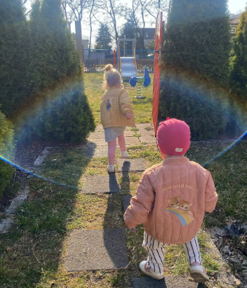 Rainbow Angel Kids' Lambswool & Cotton Winter Jacket - Cozy Cartoon Design for Boys & Girls