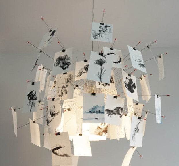 DIY Iluminação Ingo Maurer Zettel Chandelier: Iluminação Personalizada