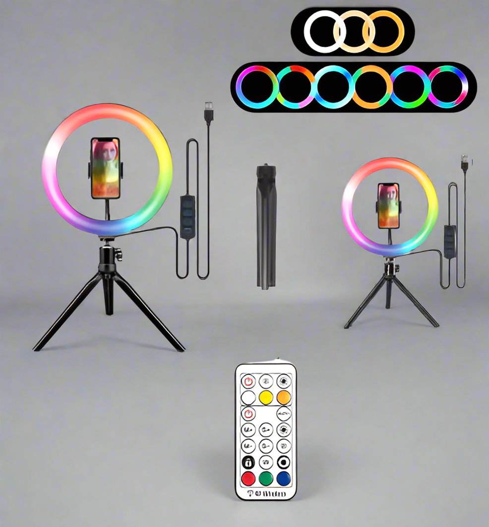 Aurora RGB Ring Light with Remote – Perfect for Videos, Photography & Content Creation