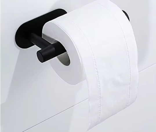 Estante de baño de acero inoxidable elegante y soporte adhesivo para rollo de papel higiénico