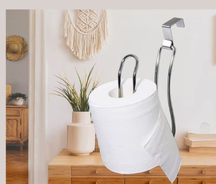 Soporte de papel higiénico de pared Sara - Sin perforaciones, estante para toallas a prueba de óxido para baño y cocina