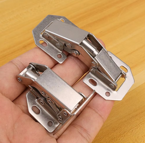 Sara's 2-12PCS Stainless Steel No-Drill 90° Cabinet Hinges – Silent Door Hardware for Easy DIY