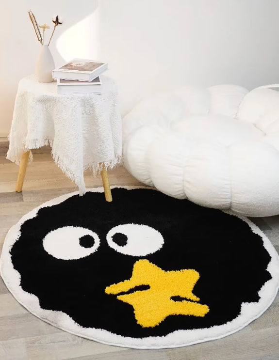 Tapis Rond Doux et Pelucheux Sara – Tapis de Salon et de Jeu Antidérapant Confortable