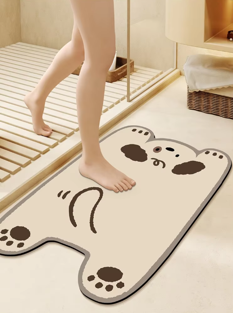 Tapis de bain en diatomite Winnie Quick-Dry Cartoon – Absorbant et antidérapant