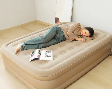 Sara Luxury Inflatable Air Mattress – Ultra-Thick Glamping Bed with Built-in Pump