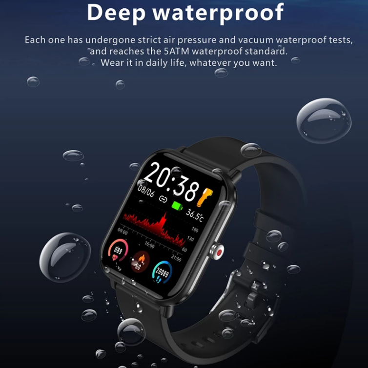 2024 Monitor de Tensiune Arterială pentru Încheietura Mâinii Sport Waterproof Ceas Inteligent pentru Android iOS