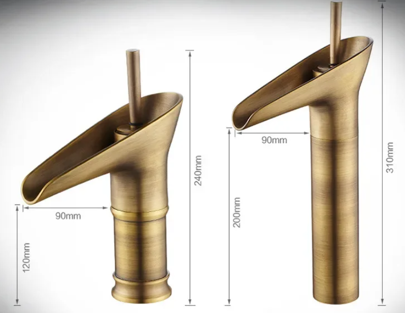 Torneira de Lavabo em Estilo Antigo com Cascata