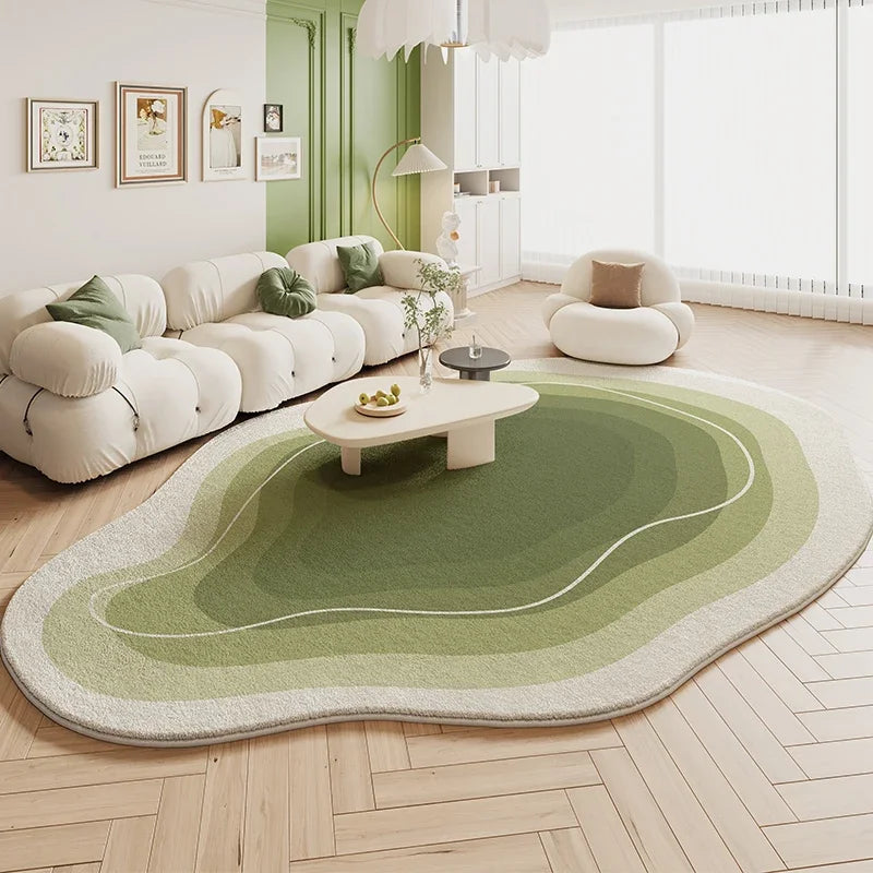 Alfombra de área verde de Sara para sala de estar y dormitorio - Suave, esponjosa, antideslizante