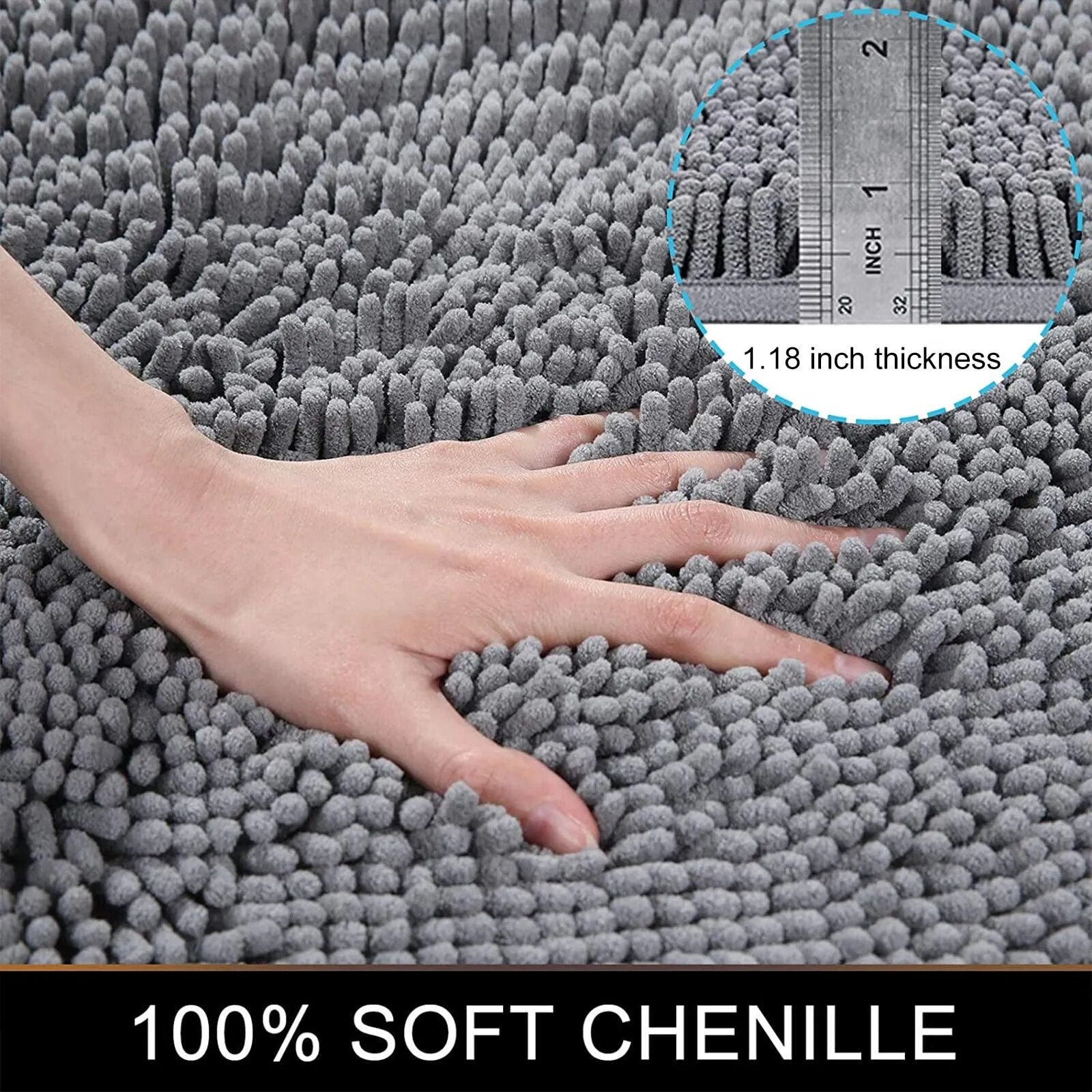 Tapis de bain épais antidérapant – Tapis de salle de bain doux et absorbant pour plus de sécurité et de confort