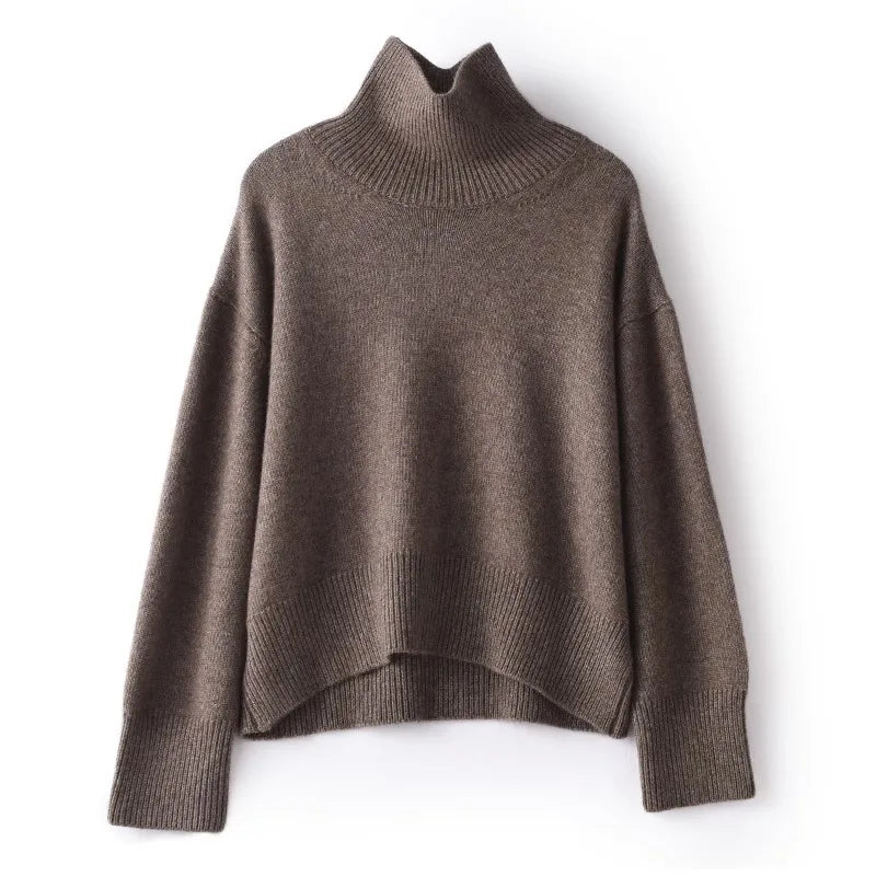 Pull 100% pur cachemire pour femme, pull épais à col roulé, nouvelle collection automne et hiver