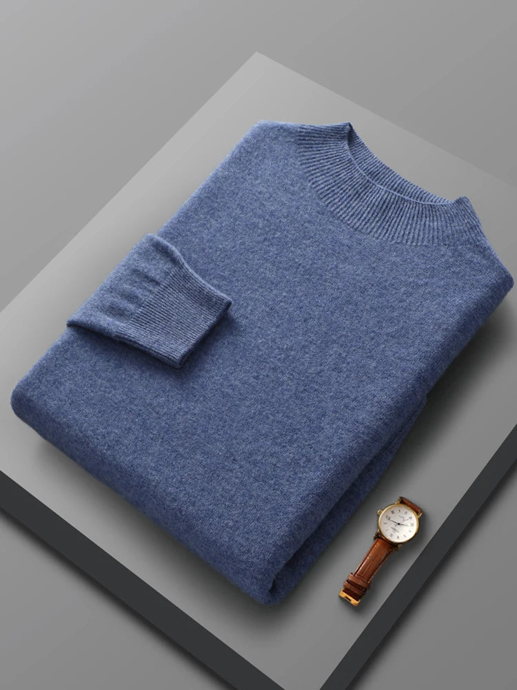 Elias: Pullover de Lã Merino 100% de Outono, Malhas de Cashmere