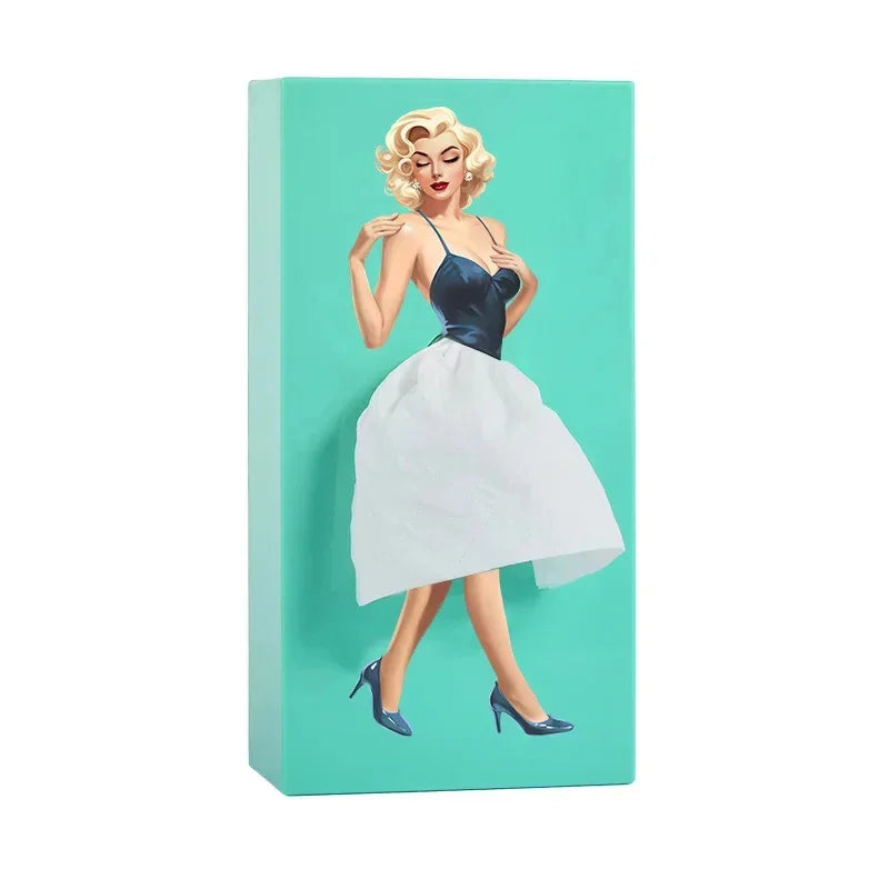 Funda para caja de pañuelos con estilo pin-up chic