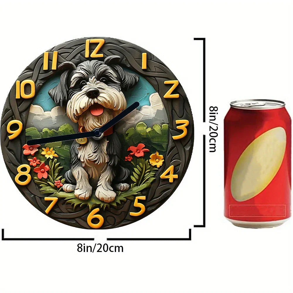 Horloge murale Schnauzer silencieux chic