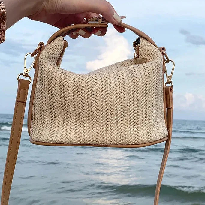 Trendy Woven Bucket Bag - Summer Seaside Essential