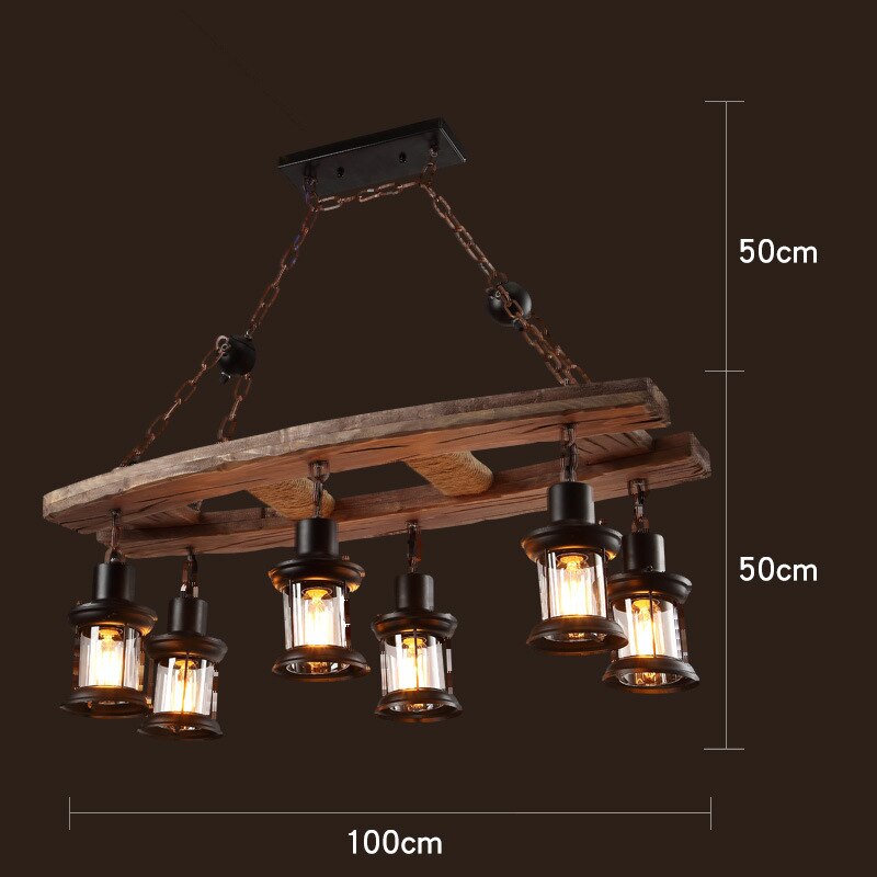 Antique Industrial Retro Wood LED Ceiling