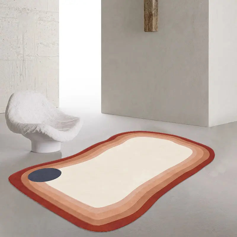 Tapis à Rayures Nordiques - Tapis Doux Antidérapant pour Salon et Chambre