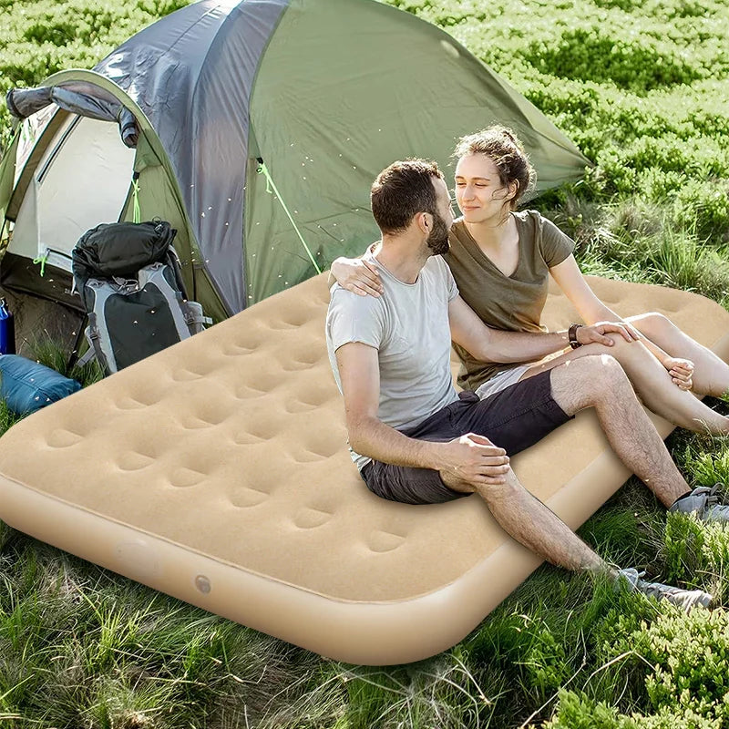 Sara Luxury Inflatable Air Mattress – Ultra-Thick Glamping Bed with Built-in Pump