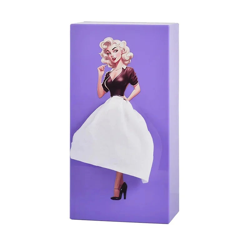 Funda para caja de pañuelos con estilo pin-up chic