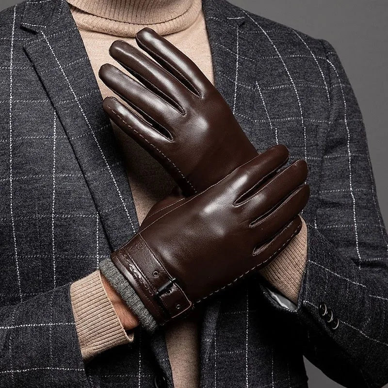 Leather Cashmere Cuff Gloves