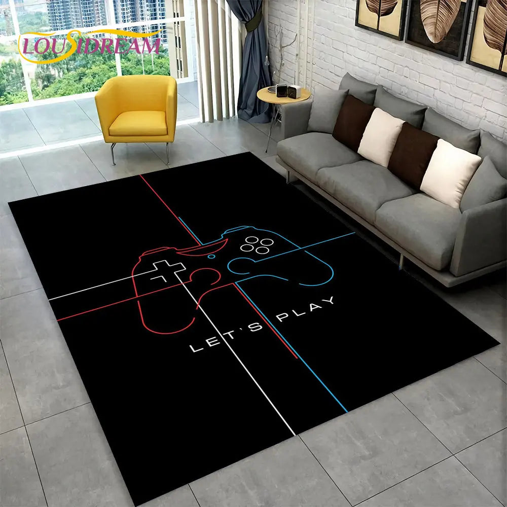 Alfombra de Juego Alex 3D Gamer - Gran Alfombra Antideslizante para Niños y Sala de Estar