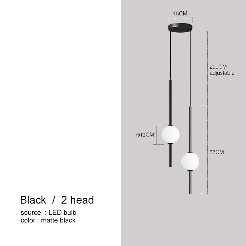 Moole Doon - Nordic eenvoudige glazen bol hanglampen