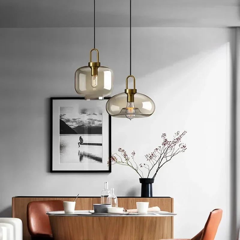 Modern Smoke Glass Pendant Light