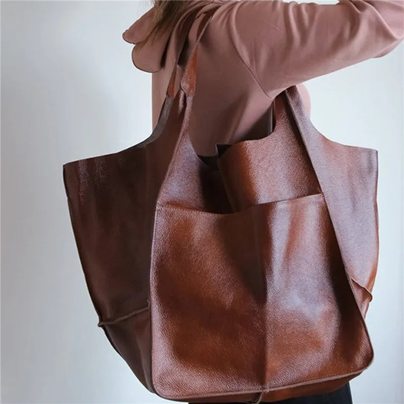 MILLICENTE | SAC FOURRE-TOUT EN CUIR SURDIMENSIONNÉ