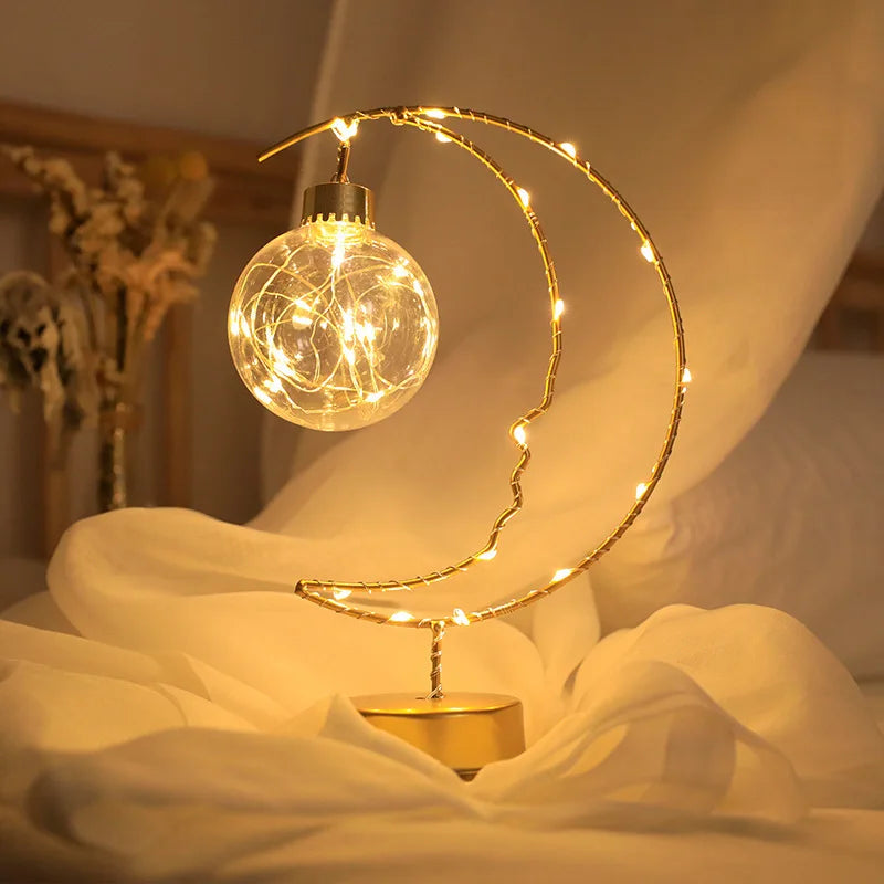 Twinkle Moon & Star LED-licht – Elegante kerstdecoratielamp voor binnen