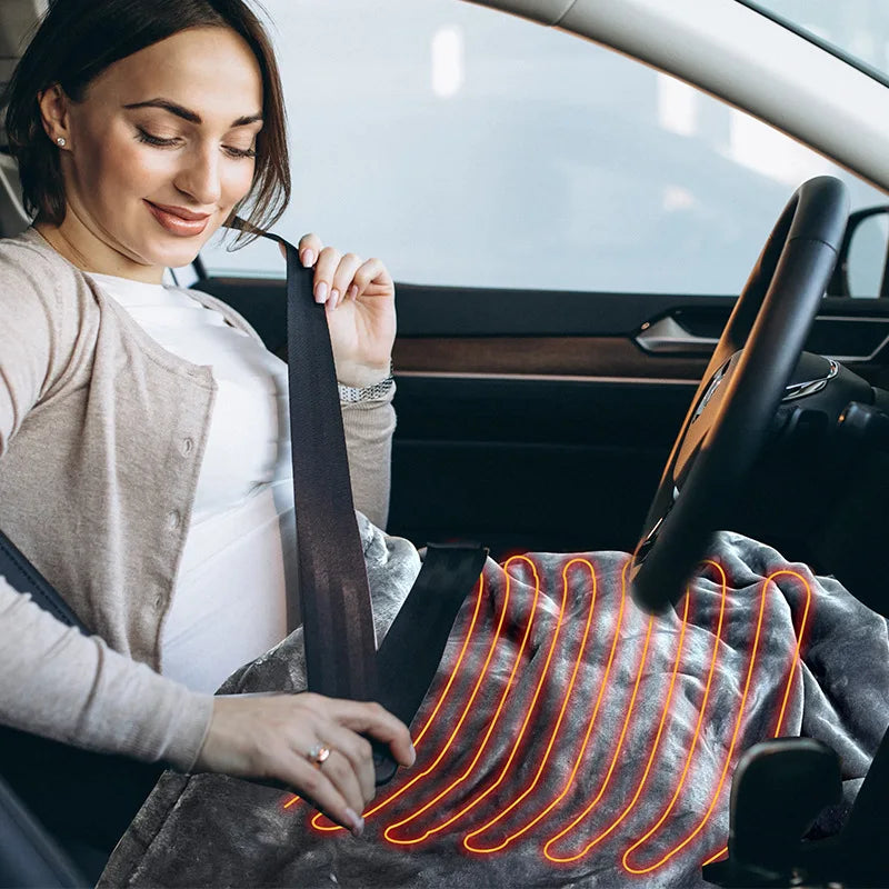 HeatJourney - Heated Blanket for Car with Timer and 9 Levels