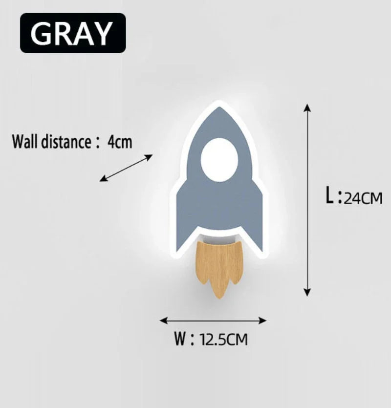 Cartoon Rocket LED Wall Lamp