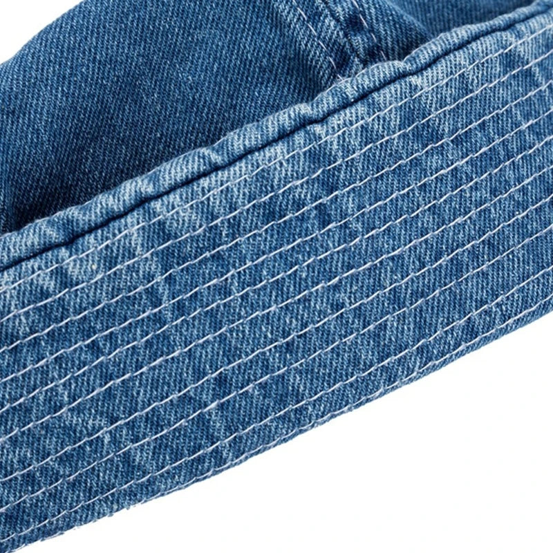 Denim Roll-Up Cap