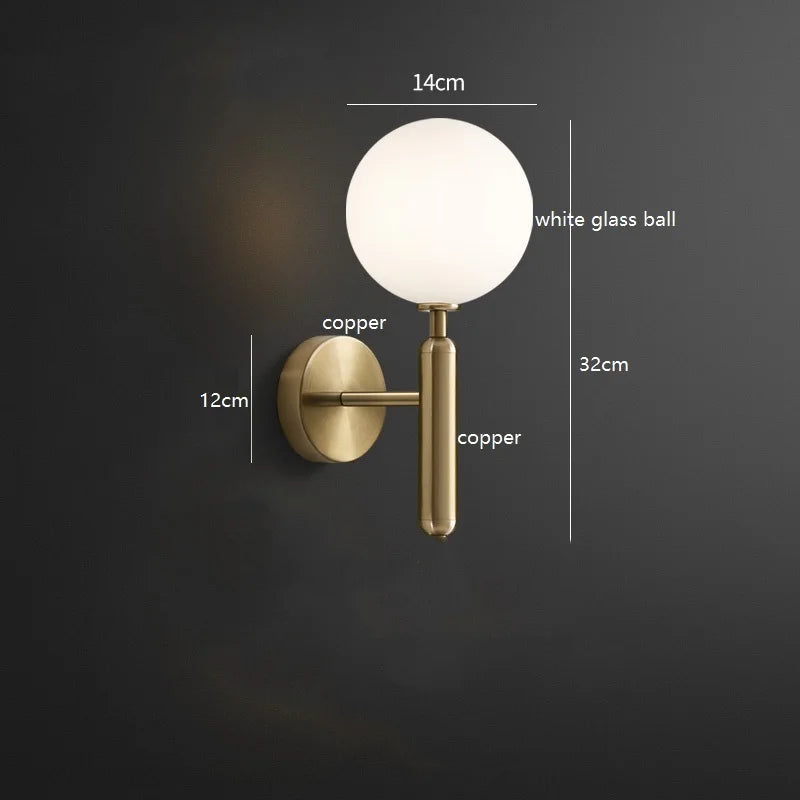 Lampa de perete LED din sticlă amber - Design scandinav