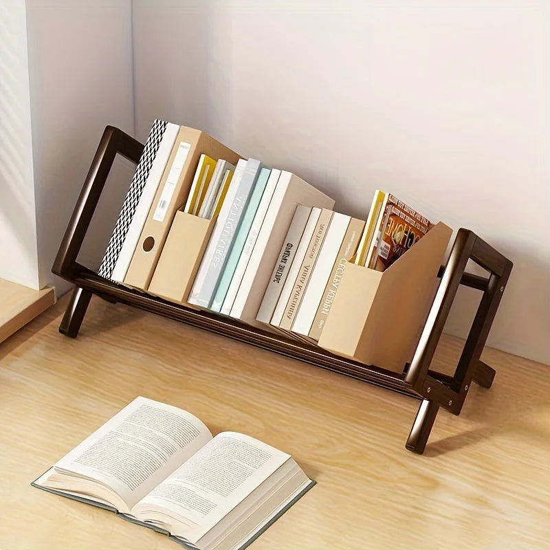 Compact Bamboo Desktop Storage Shelf