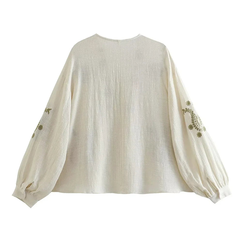 Katoenen Boho-blouse