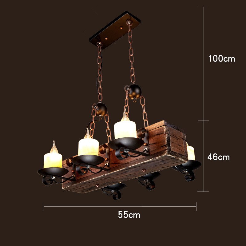 Antique Industrial Retro Wood LED Ceiling