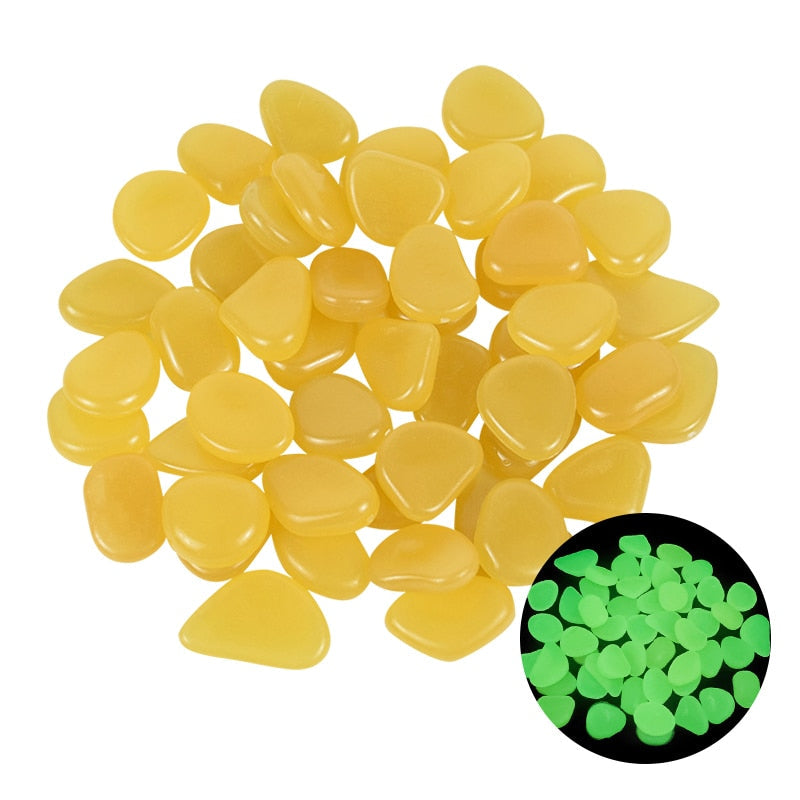 25/50 kpl Glow in the Dark Garden Pebbles