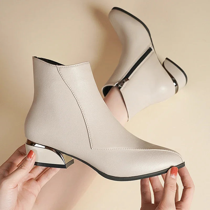 Belezaa Minimalist Heeled Ankle Boots