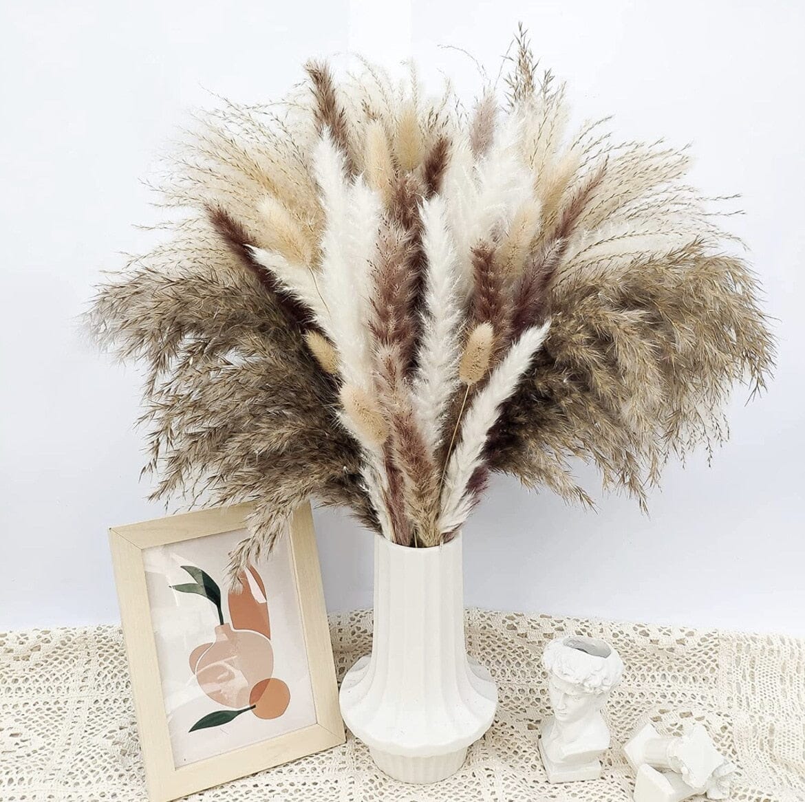 80PCS Natural Dried Pampas Grass Bouquet