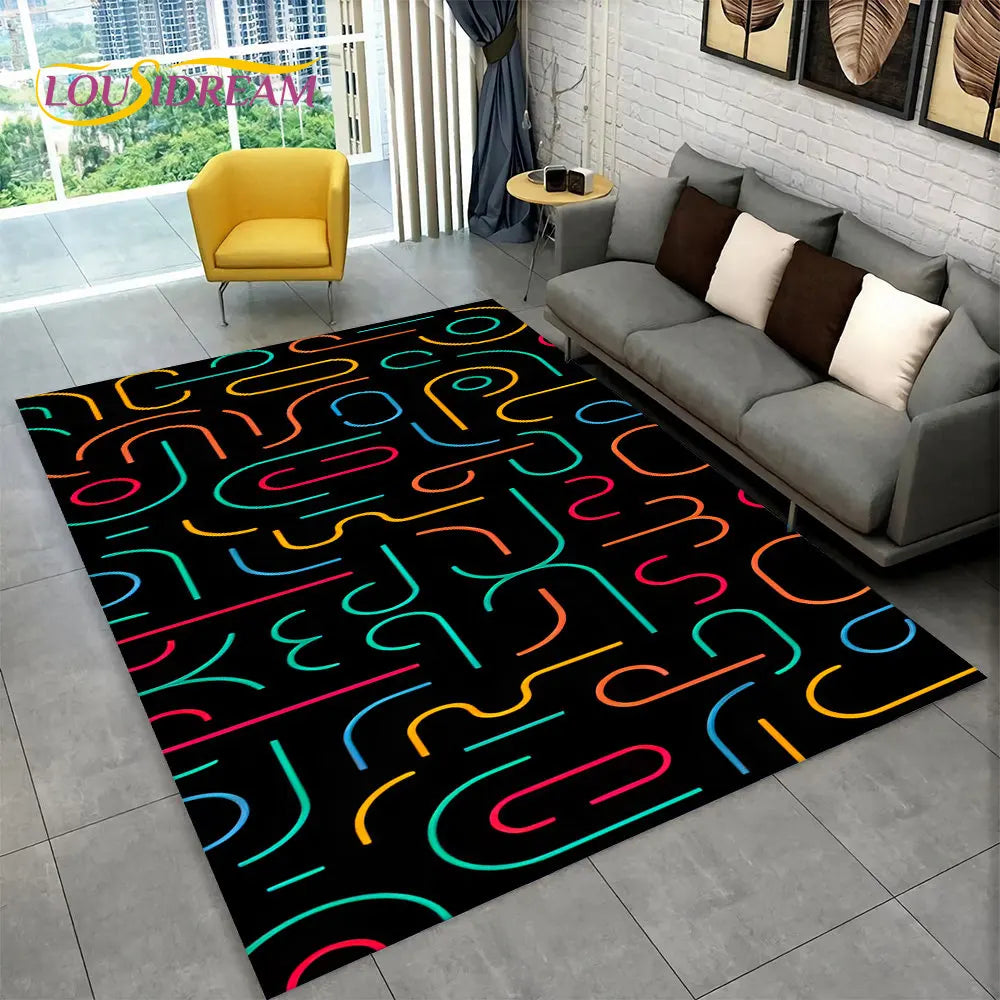 Tapis de jeu Alex 3D Gamer - Grand tapis antidérapant pour enfants et salon