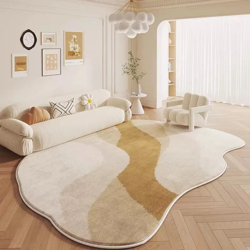 VIMAKA Crema Alfombra de Imitación de Cachemira de Lujo – Suave, Elegante y Resistente a la Suciedad