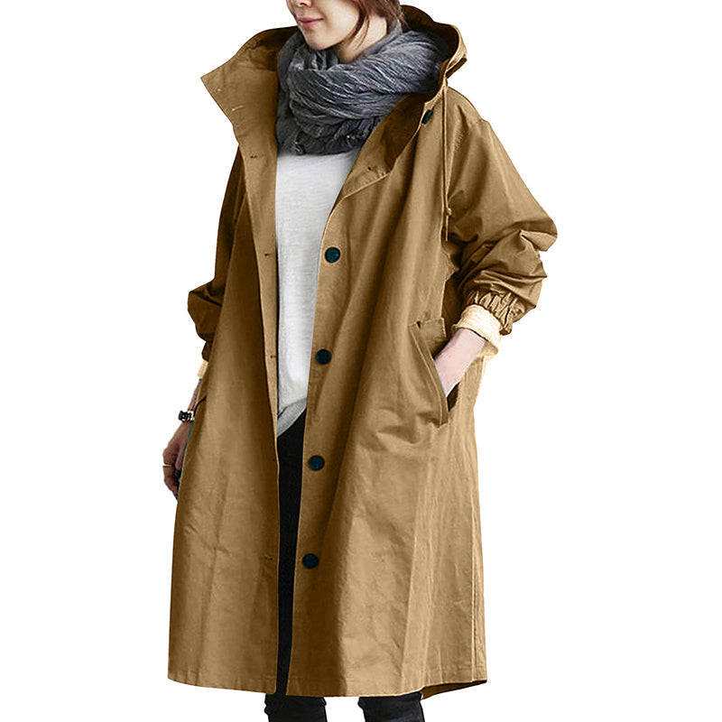 EleganCoat | Fasjonabel lang trenchcoat/jakke for kvinner skifter sesong 2024