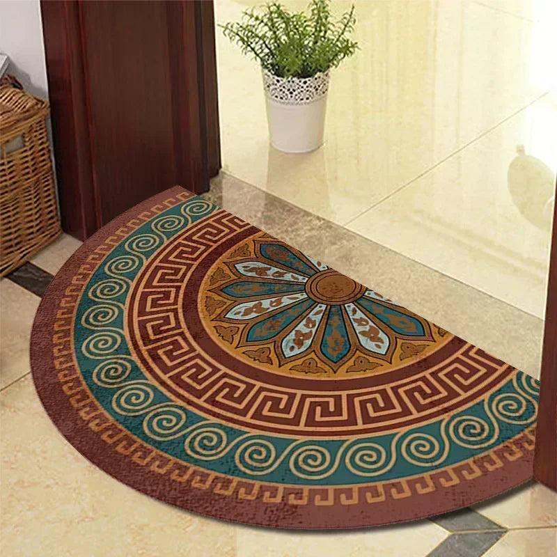 Winnie Retro Felpudo Semicircular – Elegante Alfombra de Entrada Antideslizante para Interior