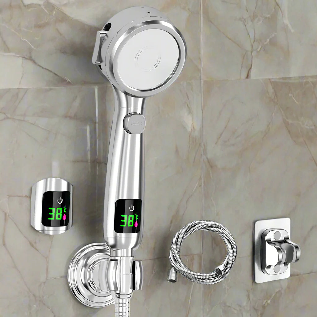 LuxSara High-Pressure LED Shower Head – Adjustable & Water-Saving