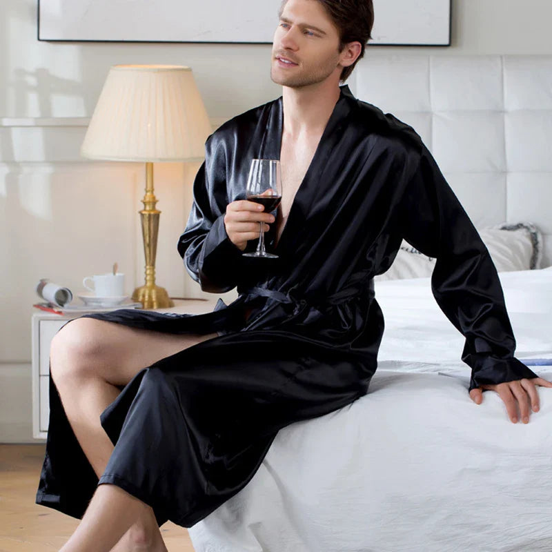 Sara Men's 3XL Satin Robe - Lyxig Bröllopsoverall